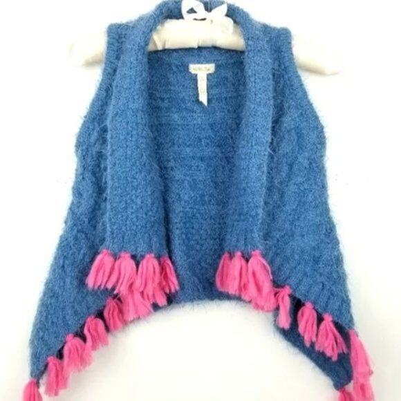 Matilda Jane Mirror Image Vest Size 2 Sleeveless Waterfall Front Tassels Hot Pin - Picture 4 of 5